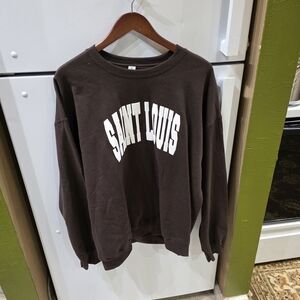 Gildan Brown Sweatshirt with White Print